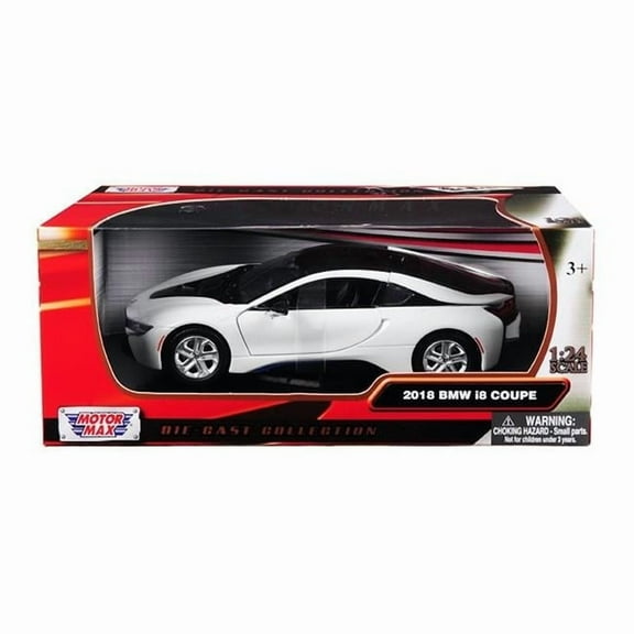 2018 BMW i8 Coupe Metallic Blue with Black Top 1-24 Diecast Model Car