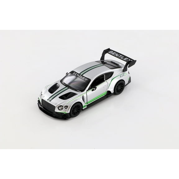 2018 Bentley GT3, Silver - Kinsmart 5417D - 1/38 scale Diecast Model Toy Car