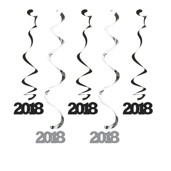 2018 Black and Silver Dizzy Danglers, 5 pk