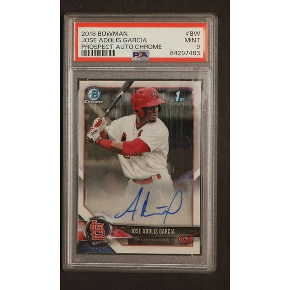 2018 Bowman Chrome Jose Adolis Garcia #BW Auto PSA 9