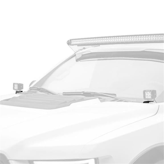 2018-C Ford F-150 Hood Hinges LED Light Bar Mounts for Two 3 in. Cube Pod Work Lights