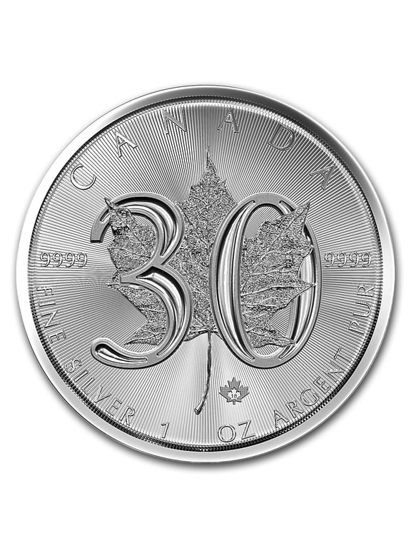 2018 Canada 1 oz Silver Maple Leaf 30th Anniversary BU
