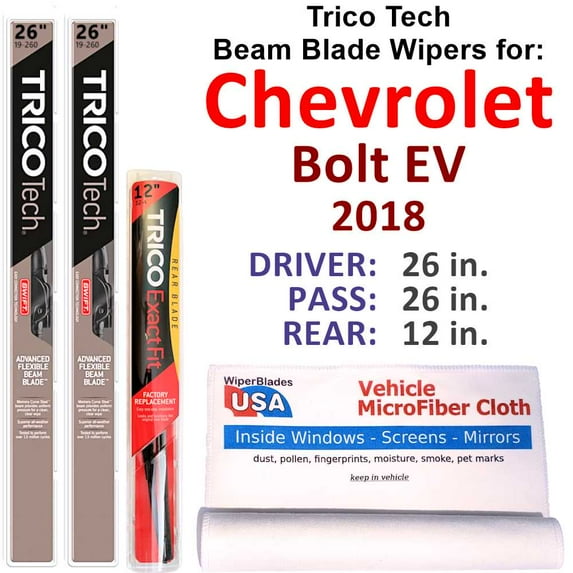 2018 Chevrolet Bolt EV Beam Blade Wipers (Set of 3) w/Rear Wiper