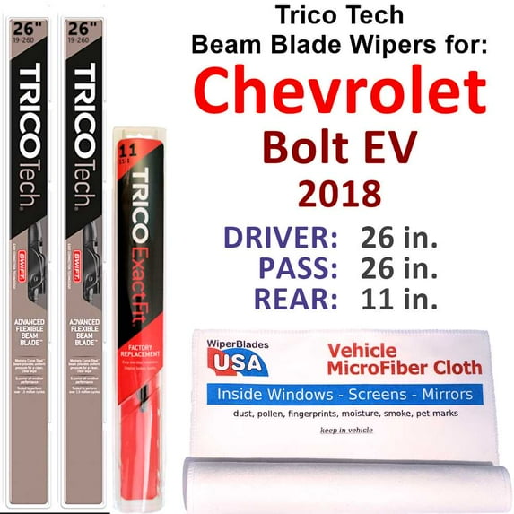 2018 Chevrolet Bolt EV Beam Blade Wipers (Set of 3) w/Rear Wiper