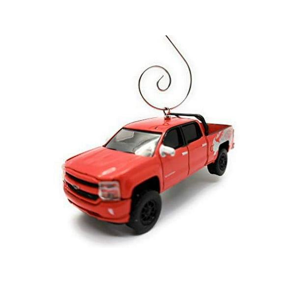 2018 Chevy Silverado Truck Custom Christmas Ornament 1:64 Diecast Red