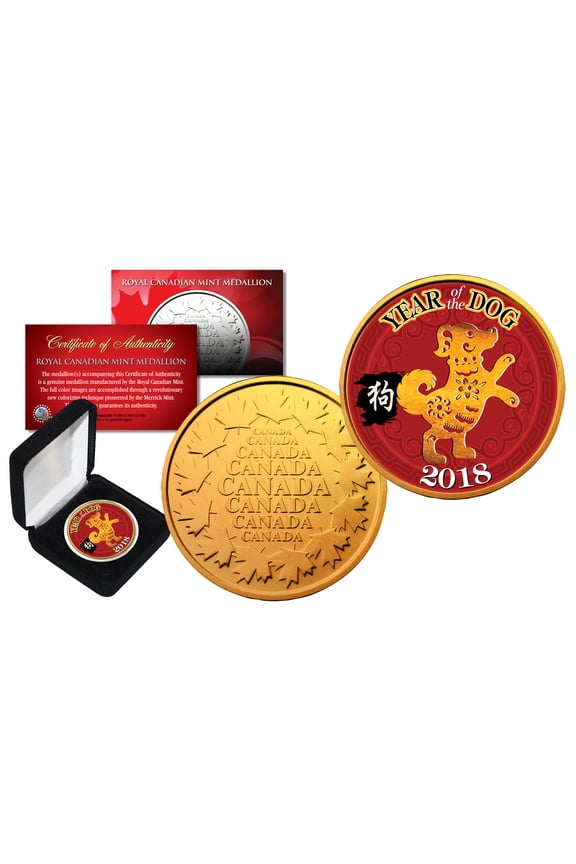 2018 Chinese New YEAR OF THE DOG Royal Canadian Mint RCM Medallion Coin with Box