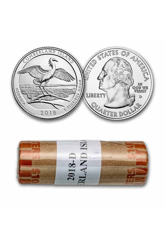 2018-D ATB Quarter Cumberland Island Seashore BU 40-Coin Roll