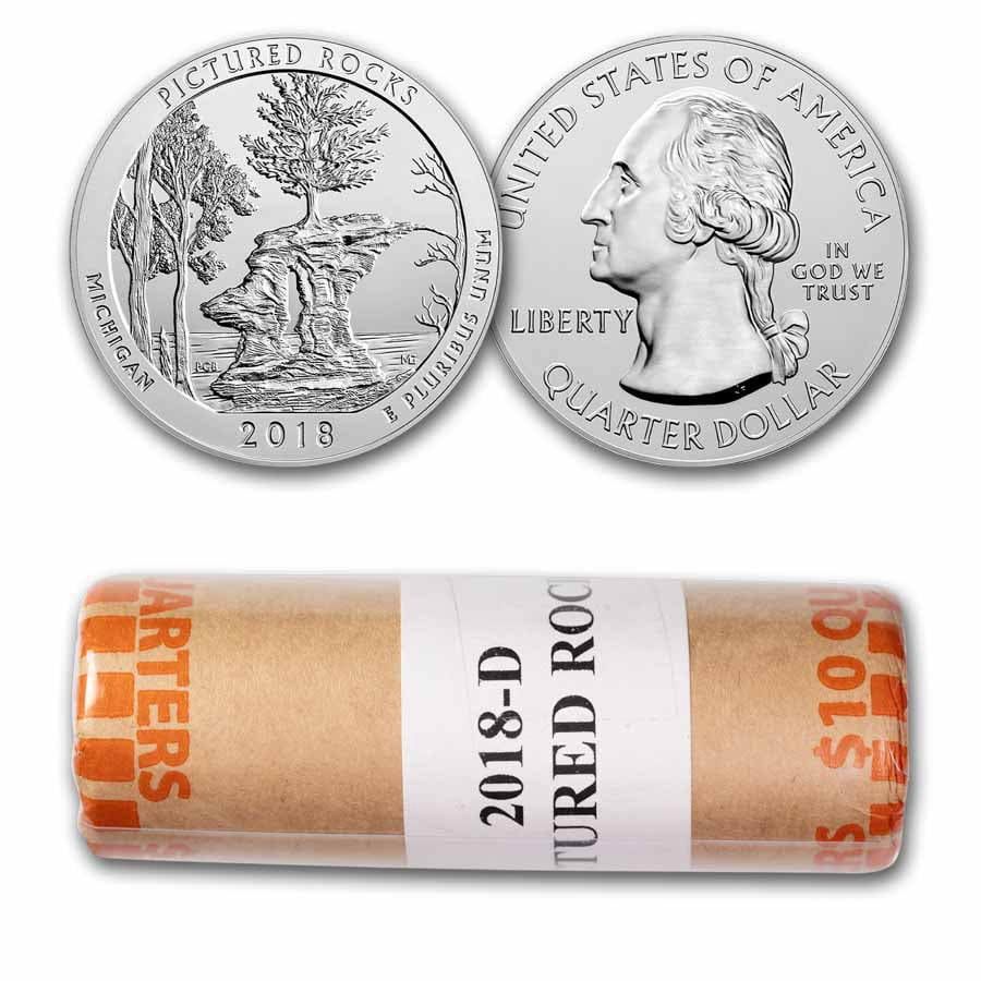 2018-D ATB Quarter Pictured Rocks Lakeshore BU 40-Coin Roll - Walmart.com