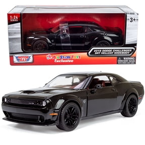 2018 Dodge Challenger SRT Hellcat Widebody Black with Red Interior 1/24 Diecast Model All Star Toys Exclusive Motormax 79350