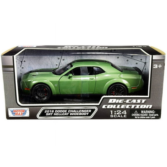2018 Dodge Challenger SRT Hellcat Widebody, Green - Motor Max 79350GRN - 1/24 scale Diecast Model Toy Car