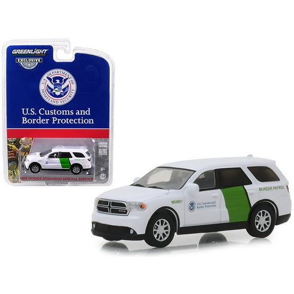 2018 Dodge Durango "Special Service" U.S. Customs & Border Protection (Border Patrol) White 1/64 Diecast by Greenlight