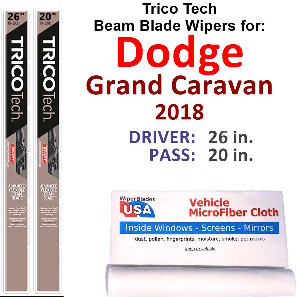 2018 Dodge Grand Caravan Beam Blade Wipers (Set of 2)