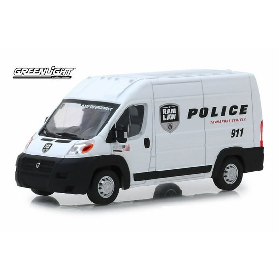 2018 Dodge Ram ProMaster 2500 Cargo High Roof, Ram Law Enforcement Police Transport Vehicle - Greenlight 86168 - 1/43 scale Diecast Model Toy Car