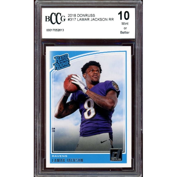 2018 Donruss #317 Lamar Jackson Rookie Card BGS BCCG 10 Mint+