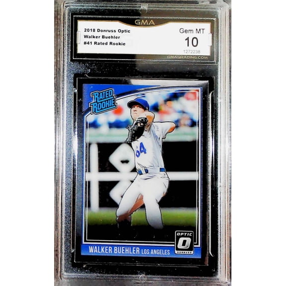 2018 Donruss Optic Baseball #41 Walker Buehler Los Angeles Dodgers Rated Rookie RC Card GMA 10 GEM MINT