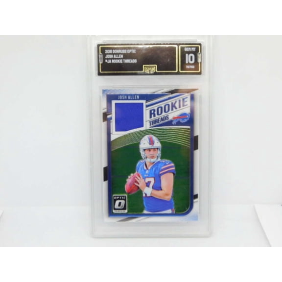 2018 Donruss Optic Rookie Threads Holo Prizm RC Jersey MEM #RT-JA Josh Allen Buffalo Bills GMA 10 Serial Number May Vary