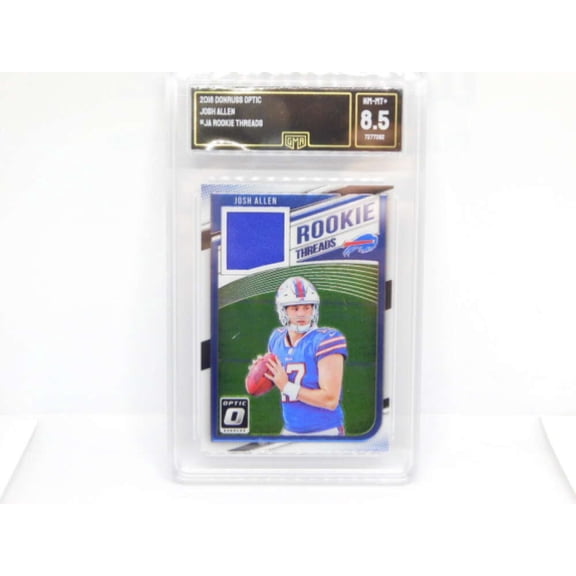 2018 Donruss Optic Rookie Threads Holo Prizm RC Jersey MEM Surface Stratch #RT-JA Josh Allen Buffalo Bills GMA 8.5