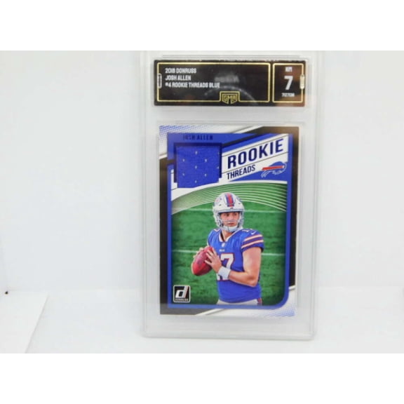 2018 Donruss Rookie Threads Blue RC Jersey MEM #4 Josh Allen Buffalo Bills NM GMA 7