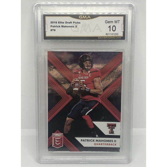 2018 Elite Draft Picks #79 Patrick Mahomes II Texas Tech Raiders GMA 10 Serial Number May Vary Panini Trading Card