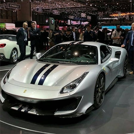 2018 Ferrari 488 Pista High End Resin Model in Silver Grey 1:43 scale by BBR