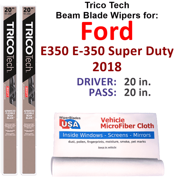 2018 Ford E350 E-350 Super Duty Beam Blade Wipers (Set of 2)