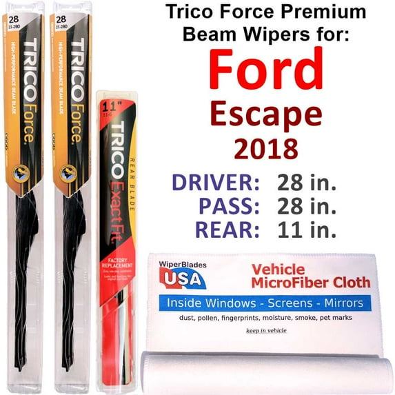 2018 Ford Escape Performance Beam Wipers (Set of 3) w/Rear Wiper