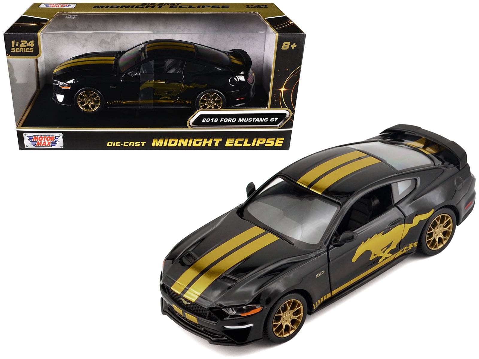 2018 Ford Mustang GT 5.0 Black with Gold Stripes and Graphics