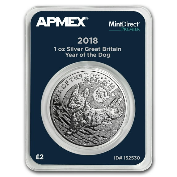 2018 GB 1 oz Silver Year of the Dog (MintDirect® Premier Single)