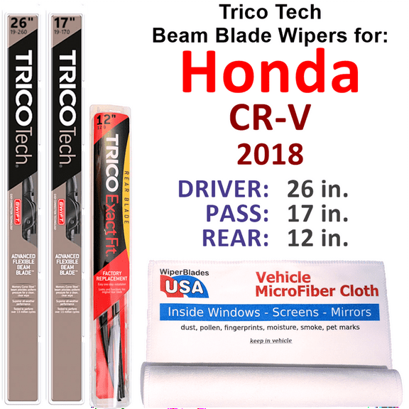 2018 Honda CR-V Beam Blade Wipers (Set of 3) w/Rear Wiper