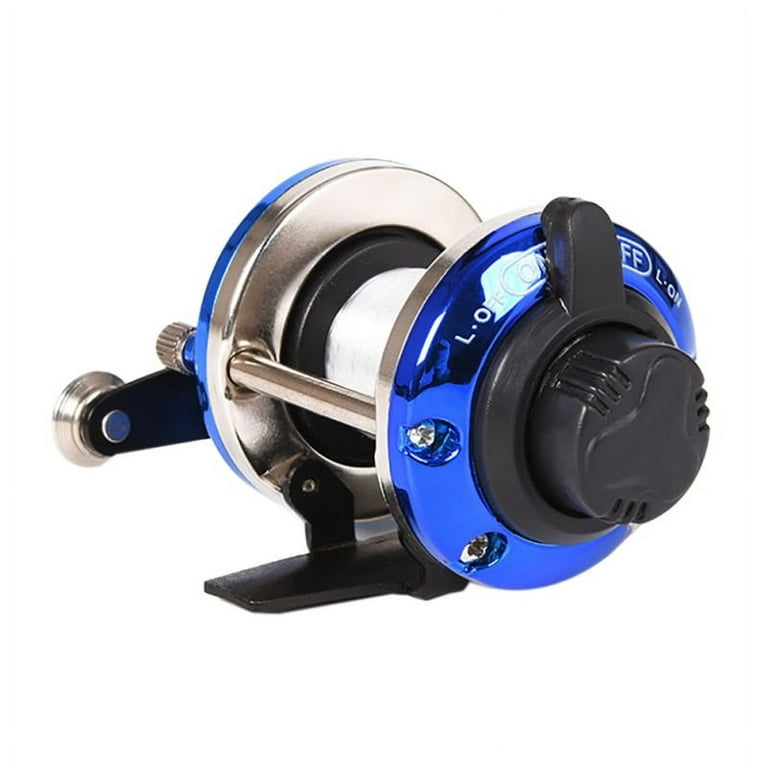 2018 Hot Sell50M Wire Mini Metal Bait Casting Spinning Boat Ice Fishing  Reel Fish Water Wheel Baitcast Roller Coil Red Blue