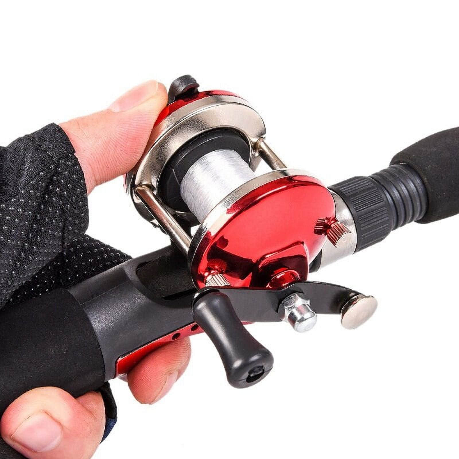 2018 Hot Sell50M Wire Mini Metal Bait Casting Spinning Boat Ice Fishing Reel  Fish Water Wheel Baitcast Roller Coil Red Blue 