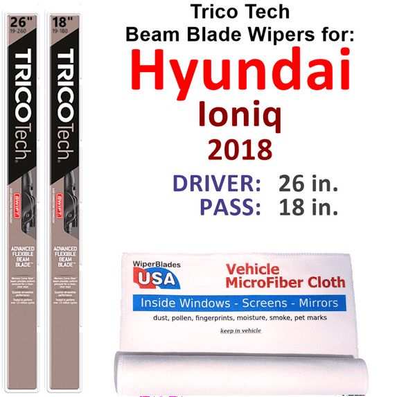 2018 Hyundai Ioniq Beam Blade Wipers (Set of 2)