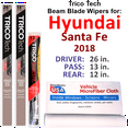 thumbnail image 1 of 2018 Hyundai Santa Fe Beam Blade Wipers (Set of 3) w/Rear Wiper, 1 of 3