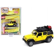 2018 Jeep Wrangler Rubicon Unlimited 4x4, Yellow - Auto World CP7752 - 1/64 scale Diecast Model Toy Car