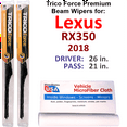 thumbnail image 1 of 2018 Lexus RX350 Performance Beam Wipers (Set of 2), 1 of 3