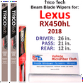 thumbnail image 1 of 2018 Lexus RX450hL Beam Blade Wipers (Set of 3) w/Rear Wiper, 1 of 3