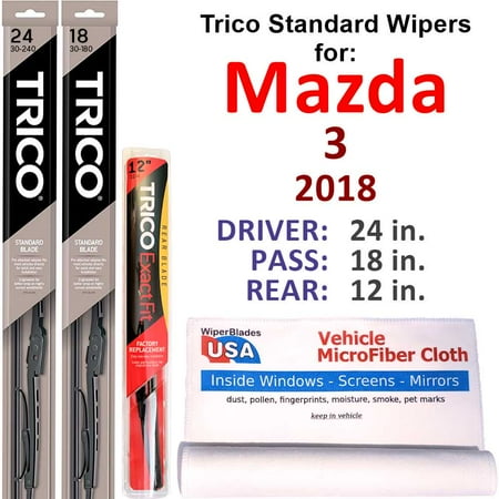 2018 Mazda 3 Wiper Blades (Set of 3) w/Rear Wiper