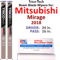 thumbnail image 1 of 2018 Mitsubishi Mirage Beam Blade Wipers (Set of 2), 1 of 3