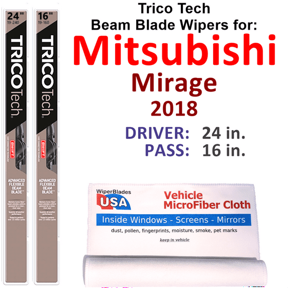 2018 Mitsubishi Mirage Beam Blade Wipers (Set of 2)