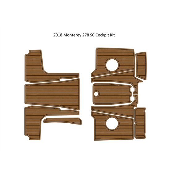 2018 Monterey 278 SC Cockpit Pad Boat EVA Foam Faux Teak Deck Floor Mat Flooring