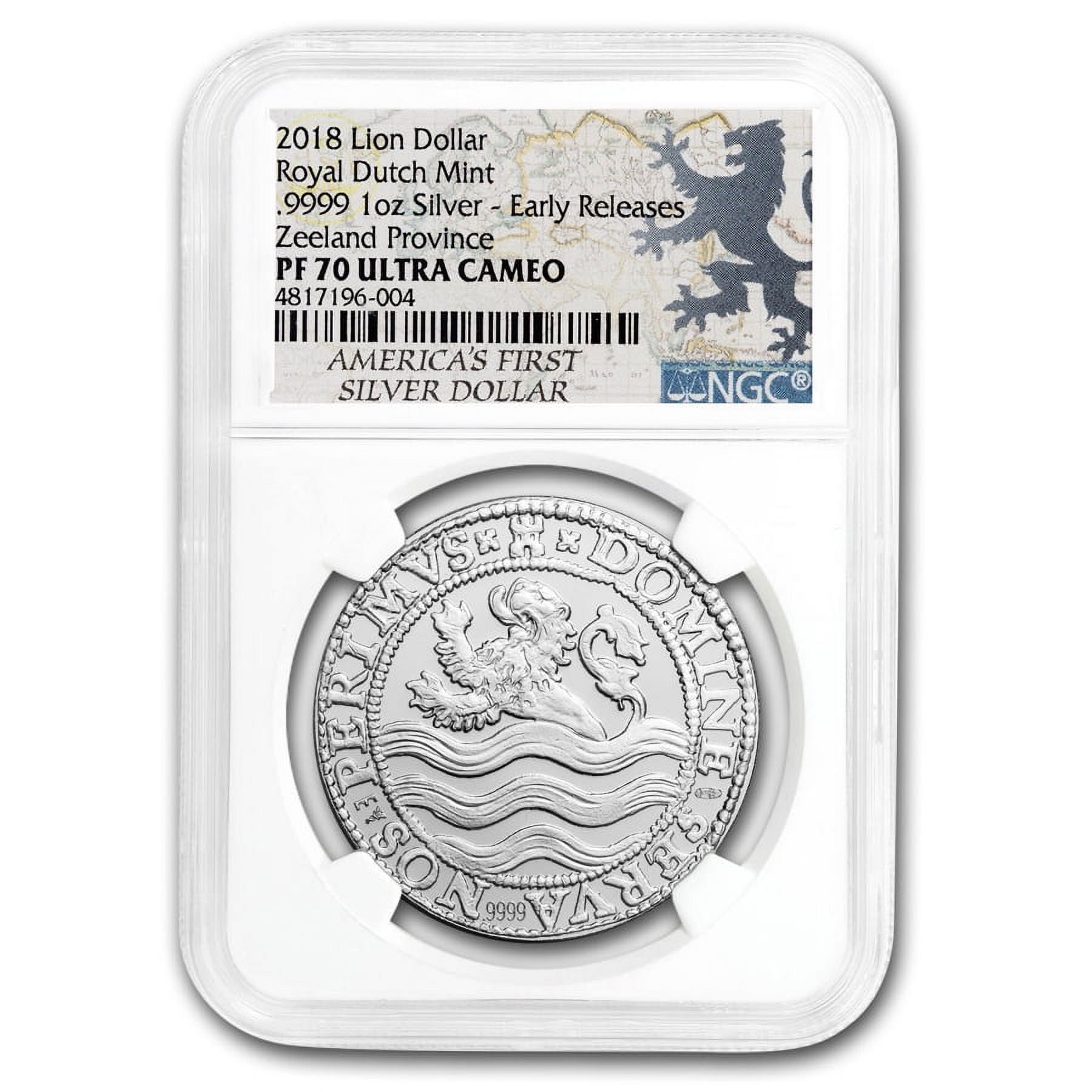 オランダ 2017 ライオンダラー1オンス 銀貨 NGC MS70 ロイヤル