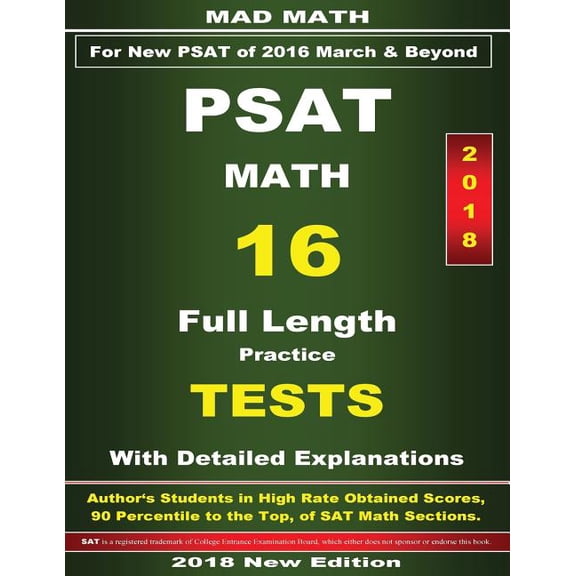 2018 New Psat Math 16 Tests