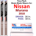 thumbnail image 1 of 2018 Nissan Murano Beam Blade Wipers (Set of 2), 1 of 3