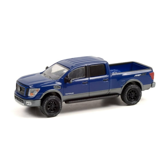 2018 Nissan Titan XD Pro-4X - Lifted, Blue - Greenlight 35210/48 - 1/64 scale Diecast Model Toy Car