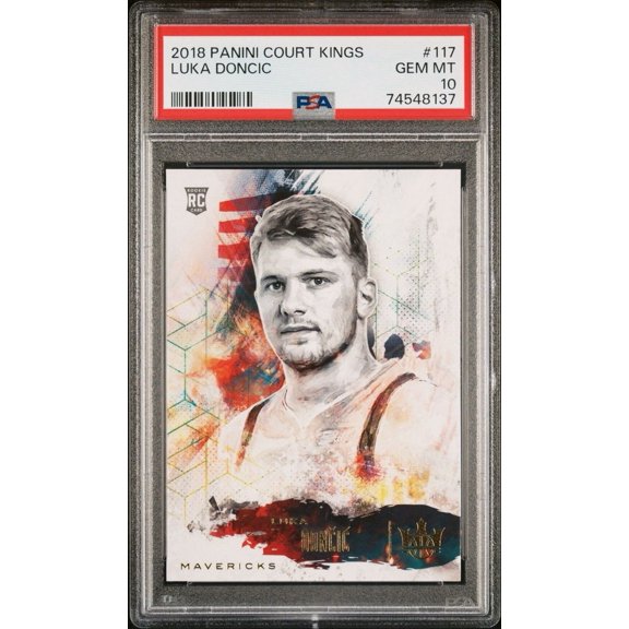 Graded 2018 Panini Court Kings #117 Luka Doncic Rookie PSA 10 Dallas Mavericks Basketball Card