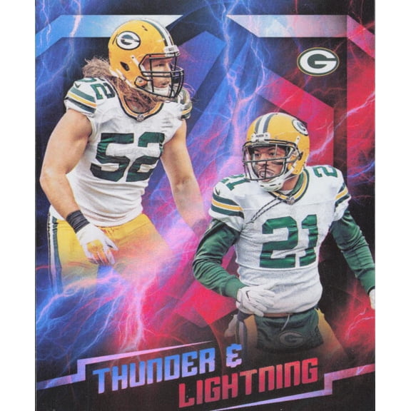 2018 PANINI PLAYOFF THUNDER AND LIGHTNING #9 CLAY MATTHEWS/HA HA CLINTON-DIX GREEN BAY PACKERS