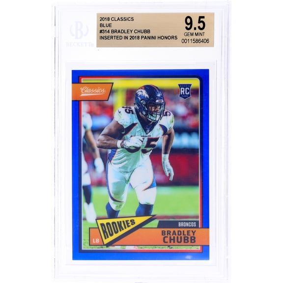 2018 Panini Classics Blue Bradley Chubb #314 RC BGS 9.5