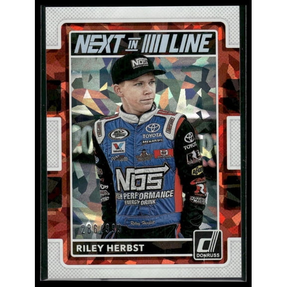 2018 Panini Donruss Racing Next in Line Riley Herbst #NEXT 5 Red Cracked Ice