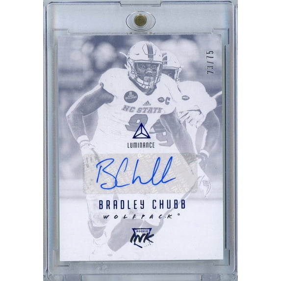 2018 Panini Luminance Football Bradley Chubb #RIBRC /75 Auto Rookie RC Football Card