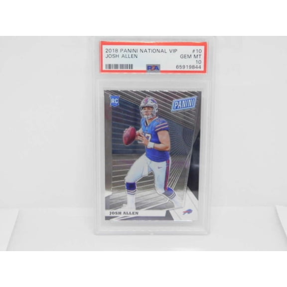 2018 Panini National VIP Prizm Design #10 Josh Allen RC Rookie Buffalo Bills PSA 10 GEM MINT